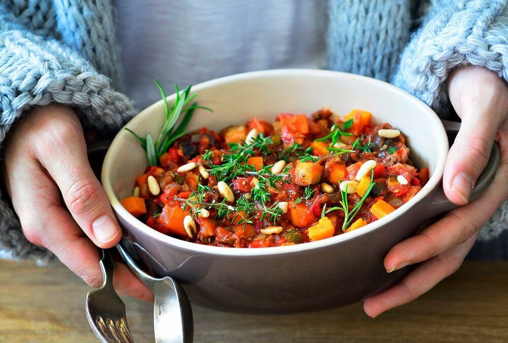 Groente ratatouille met zoete aardappel